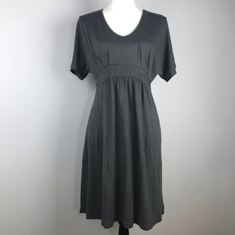 Garnet Hill Dress S V Neck Sheath Short Sleeve